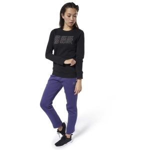 Reebok CN FRONT EMB CREWNECK Sweatshirt Damen - Schwarz - DE 528-LGI